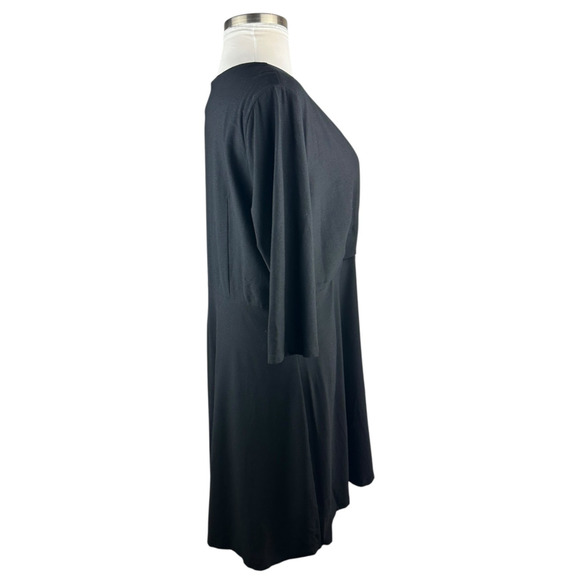 Eileen Fisher Faux Wrap Dress Black Stretch Slinky Jersey Women's Plus Size 1X - Picture 9 of 15